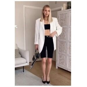 AGOLDE Carrie Stunner Leonie Hanne TikTok Retro Long Length Slim Shorts Black 25